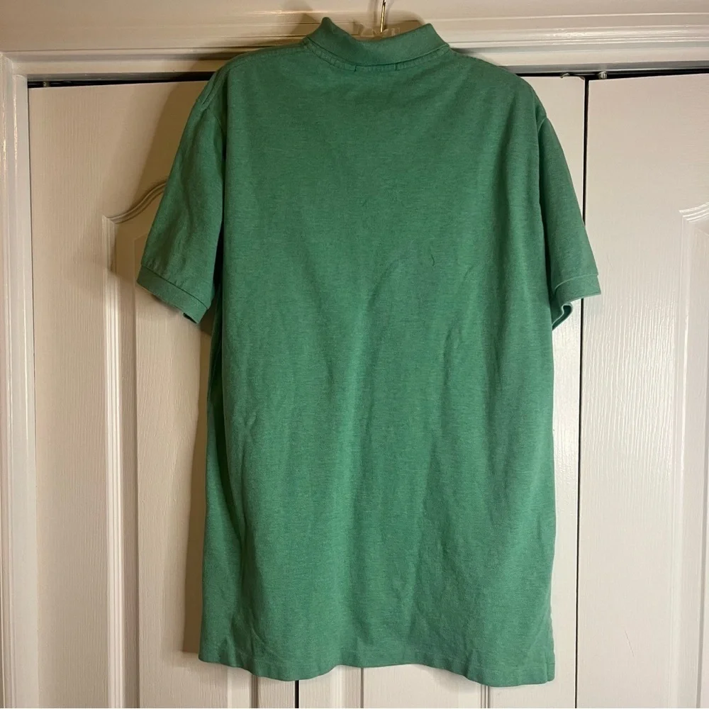 Polo Ralph Lauren Mens Classic Fit Polo Shirt Sz L Sea Green Navy Logo Cotton